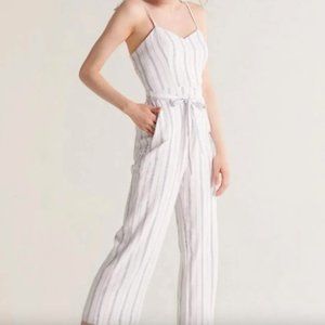 Abercrombie and Fitch Striped Linen Blend Jumpsuit Size S